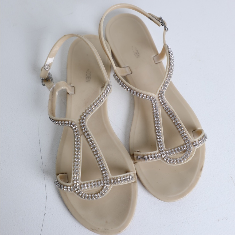 natural Rhinestone gel sandals